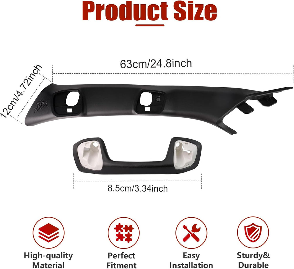 A-Pillar Grab Handle for Toyota Tacoma 3rd Gen 2016-2023 Black | Driver side A-pillar handle for Toyota Tacoma 2016–2023. OEM-style texture matches factory passenger side