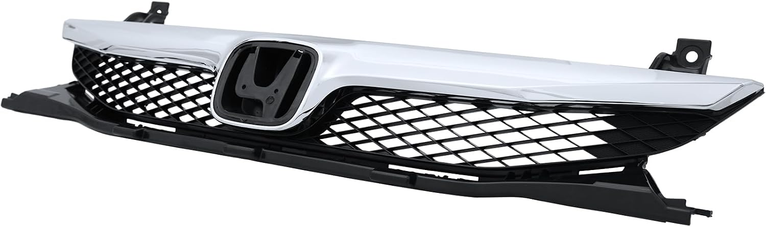 BXZ Front Bumper Grille Grill Upper Lower With Chrome Trim For Honda Civic Sedan 2009 2010 2011(Not for 2DR model)
