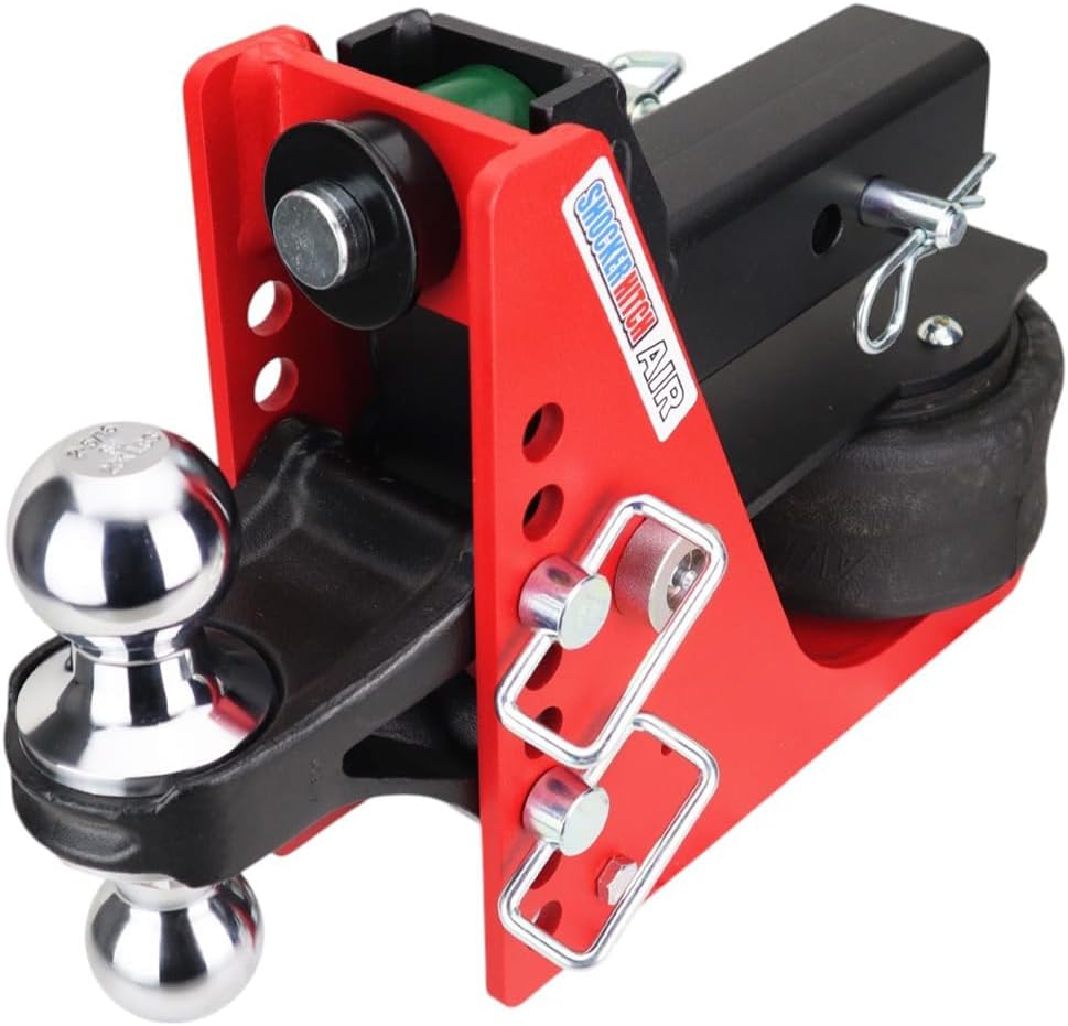 Shocker Air Hitch & Combo Ball (2" & 2-5/16" Balls), Fits 2-1/2" Hitch Chrome Combo 2" & 2-5/16" Balls