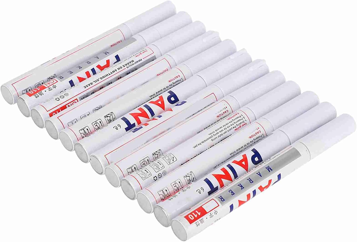 Paint Pen Refill Pack, Permanent Oil - Based Marker, White and Purple, Waterproof, 24pcs - Durable Fiber Tip, Multi - Surface Use, Ideal for Car, Tire, Glass, Metal