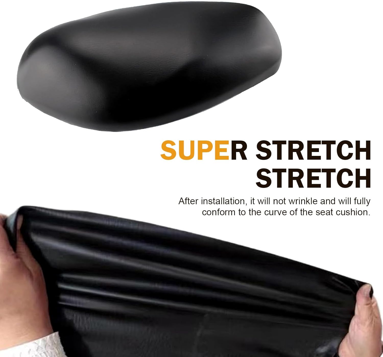 Motorcycle Seat Cover, DIY Seat Protector 39.37" x 27.56", Suitable for Motorcycle, Scooter or Electric Vehicle (Black)