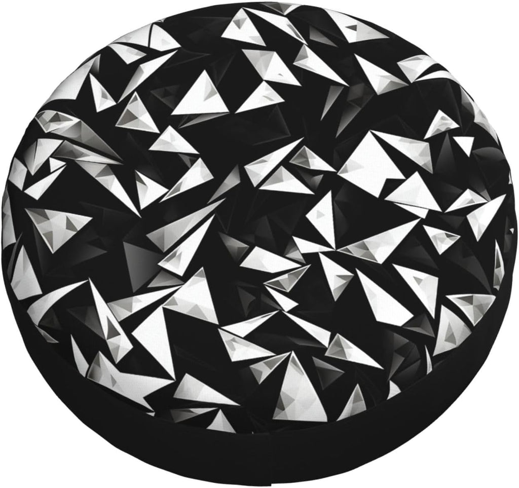 Black and White Glass Print Universal Spare Tire Cover for RV, Jeep | Wheel Protector Fits Rv, Trailer, Jeep, Shield Tires From Sun, Dirt And Rain For Outdoor Storage