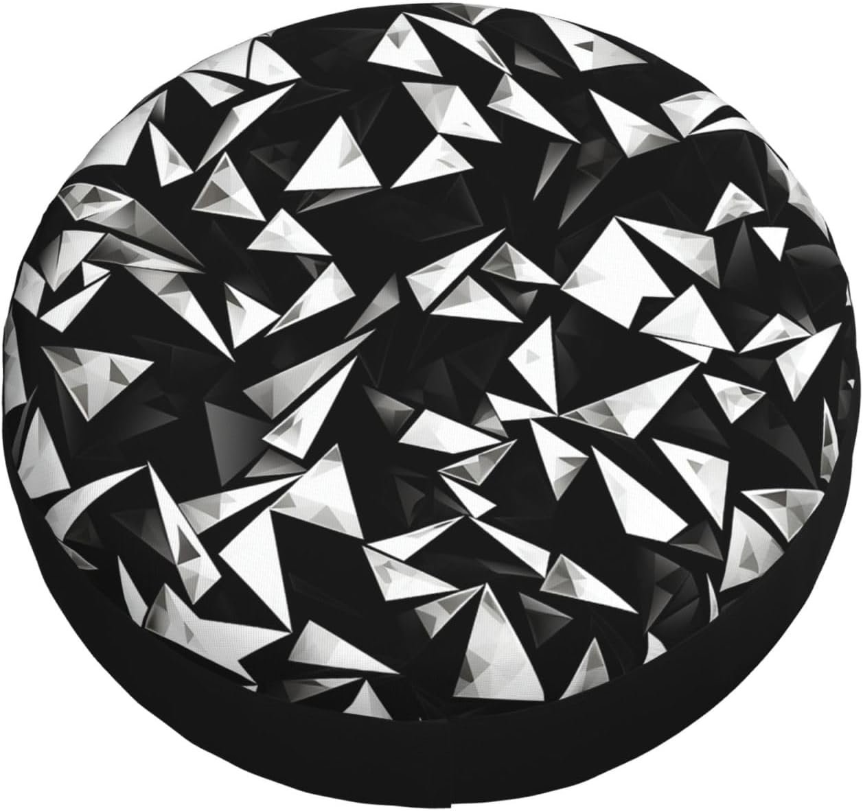Black and White Glass Print Universal Spare Tire Cover for RV, Jeep | Wheel Protector Fits Rv, Trailer, Jeep, Shield Tires From Sun, Dirt And Rain For Outdoor Storage