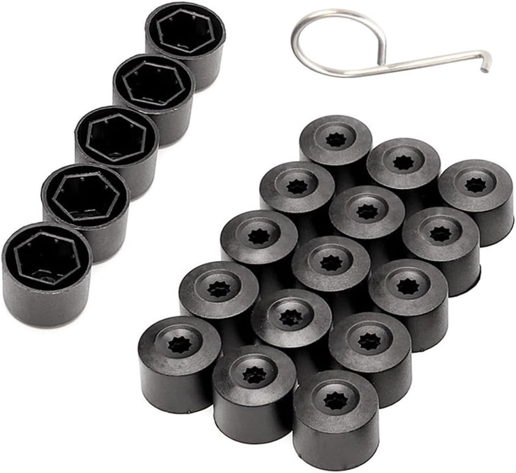 20PCS 17mm Car Wheel Lug Nut Covers with Removal Tool, Auto Tire Bolt Caps Replacement 1K0 601 173 for VW Jetta Beetle Passat GTI CC