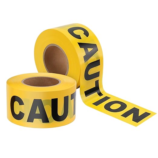 Goldblatt Caution Tape, 2 Pack Yellow Caution Tape Roll, 3 Inch x 1000 Feet by GoldblattUSA