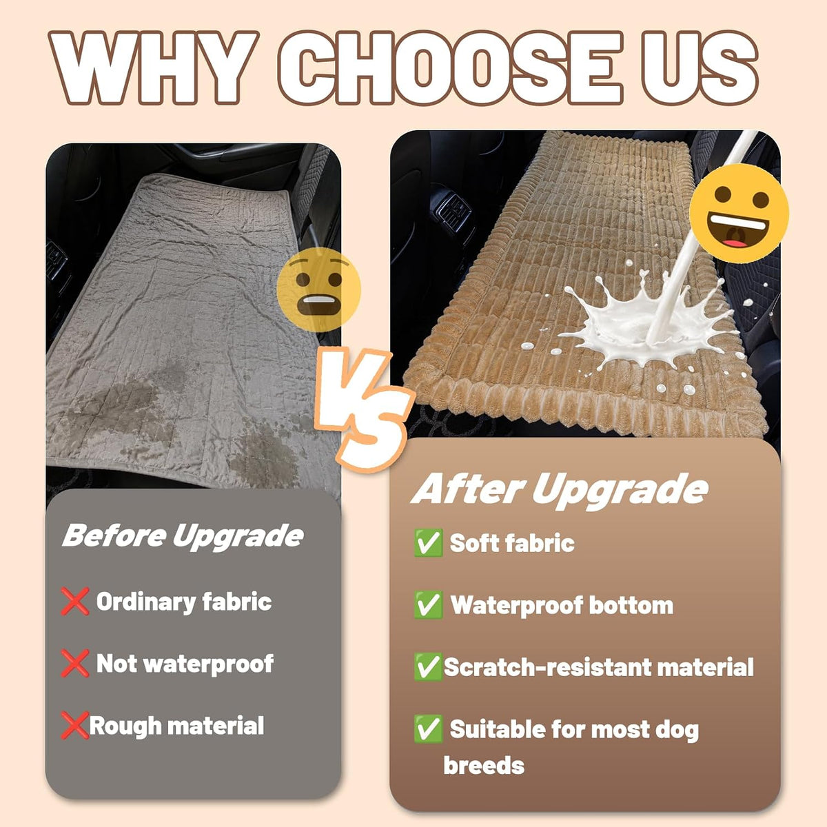 dog car seat waterproof bed cover back seat shown in use