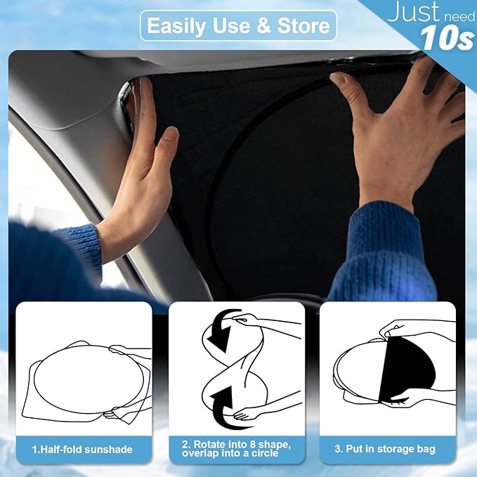Sunshade for 2016-2024 2025 Chevrolet/Chevy Malibu Sun Shade Windshield Cover - Image 3