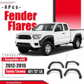 4Pcs Fender Flares Compatible with 2012-2015 Toyota Tacoma | Fleetside 6 FT (72") Long Bed Front & Rear Wheel Arch Covers PP Plastic Textured Black