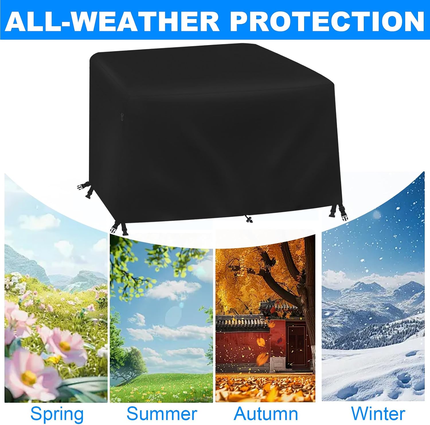 Waterproof 5th Wheel Hitch Cover for 15K-26K, 600D Oxford Fabric, Black