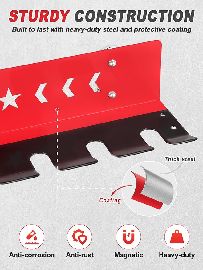 Paint Spray Gun Rack for Magnetic or Wall Mount, Holds 7 Gravity Feed Guns or 4 - Image 2
