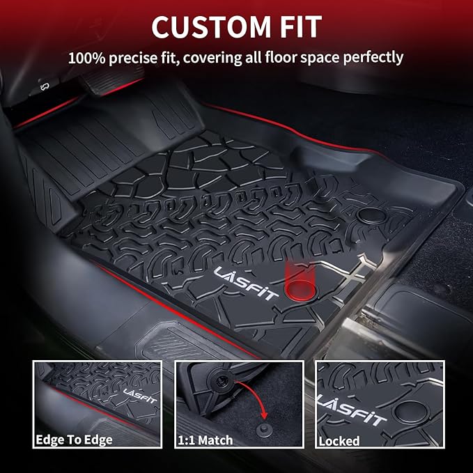 LASFIT Floor Mats Cargo Liner for Ford Bronco 4 Door 2025 2024 2023 2022 2021 - Image 2