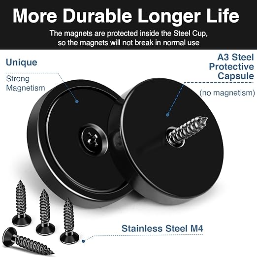 MIKEDE Strong Magnets with Holes, 100LB+ Strong Neodymium Magnets with - Image 7