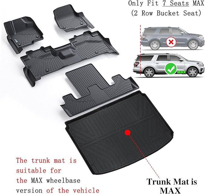 Floor Mats for Ford Expedition MAX 2018-2024 - Image 2