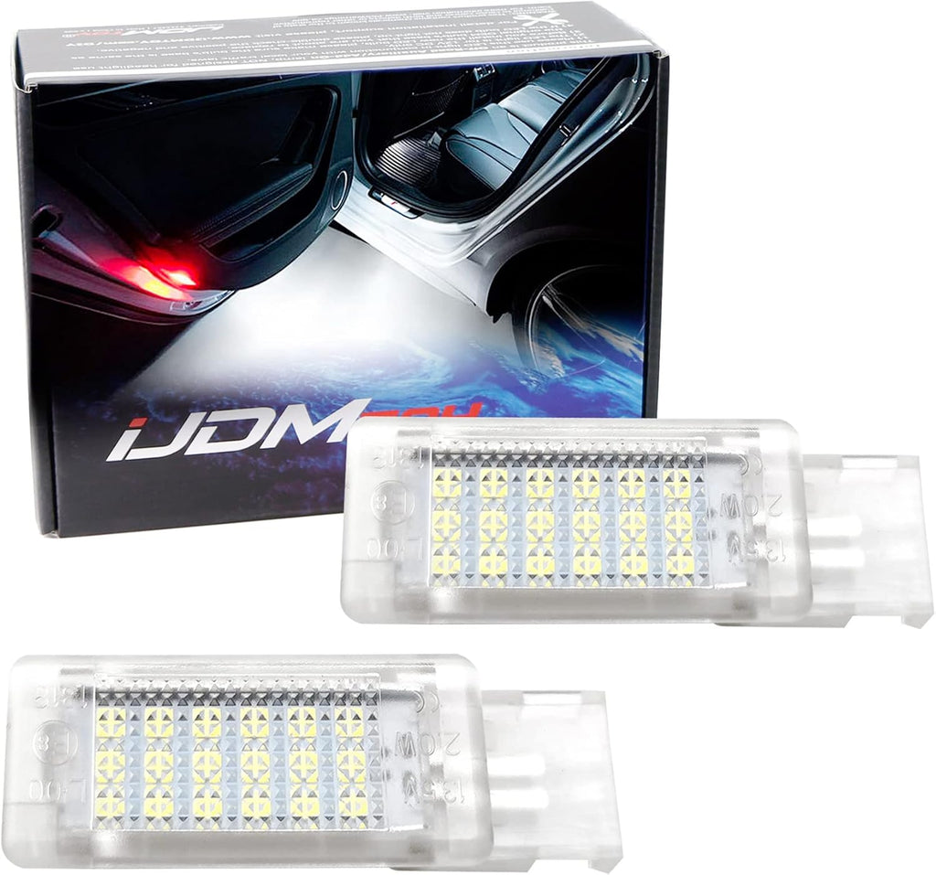 iJDMTOY Xenon White LED Compartment Glove Box or Footwell Lights Compatible with Volkswagen Jetta GTI Altas CC Eos, Powered by 3W 18-SMD LED Lights, Replace OEM Incandescent Lamps
