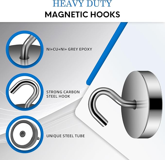 Neosmuk Magnetic Hooks, Cruise Ship Essentials, 100lb+ Heavy Duty Magnetic Hooks - Image 4