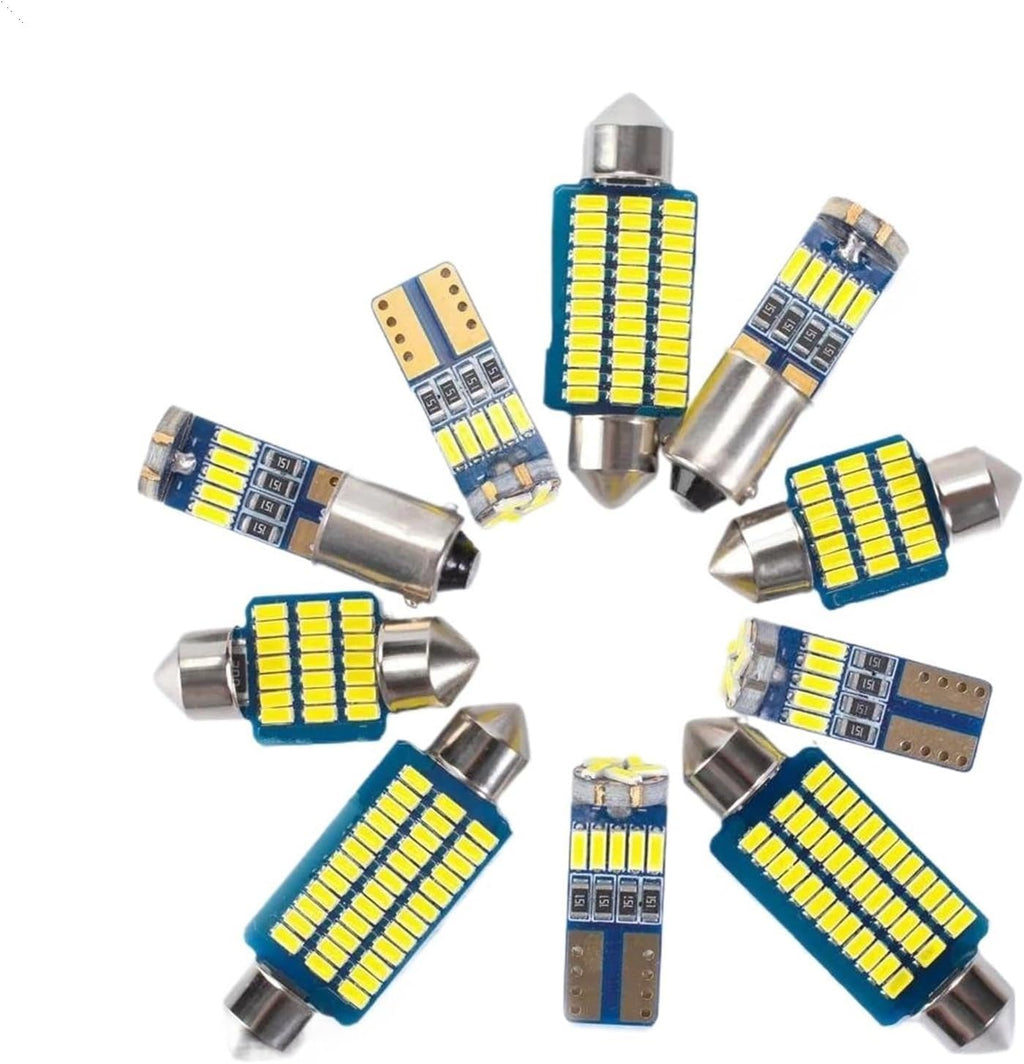 For Vauxhall For Opel For Meriva B MPV 2010 2011 2012 2013 2014 2015 2016 2017 Interior Map Dome Reading Bulbs Light Kit 11Pcs 8000K Ice Blue(8000K Ice Blue)