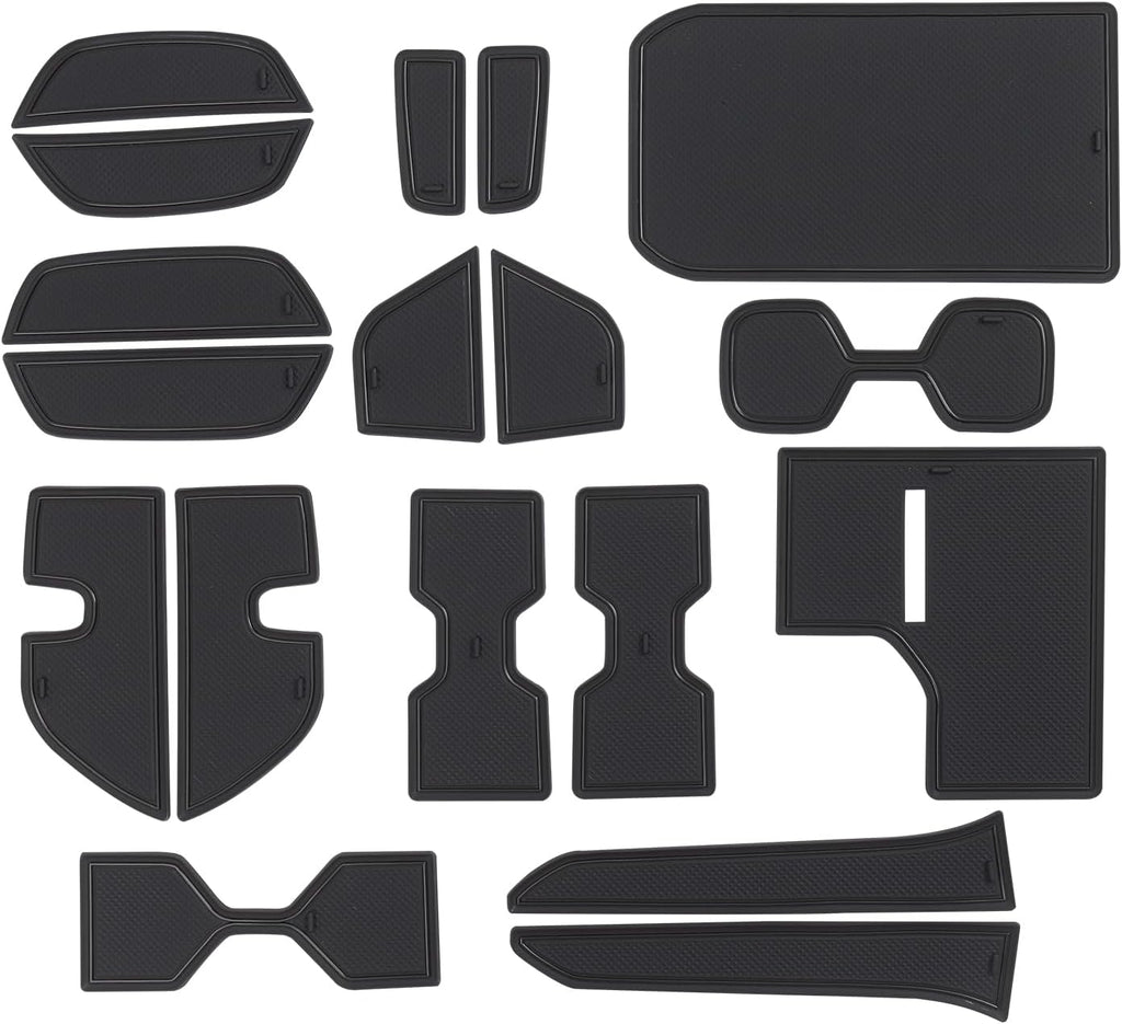 18-Piece Set Automobile Door Groove Mat for 2024-2026 Toyota Land Cruiser 250 1958 Prado Lc250 Interior PVC Water Cup Non-Slip Dustproof Mat Storage Box Mat Interior Modification Accessories (Black)