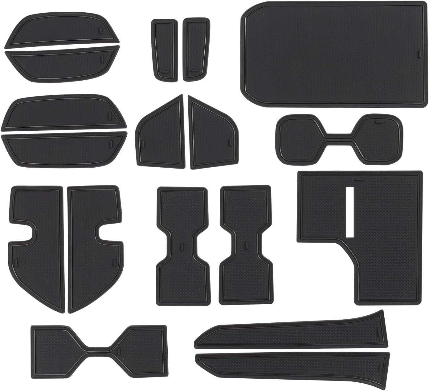 18-Piece Set Automobile Door Groove Mat for 2024-2026 Toyota Land Cruiser 250 1958 Prado Lc250 Interior PVC Water Cup Non-Slip Dustproof Mat Storage Box Mat Interior Modification Accessories (Black)