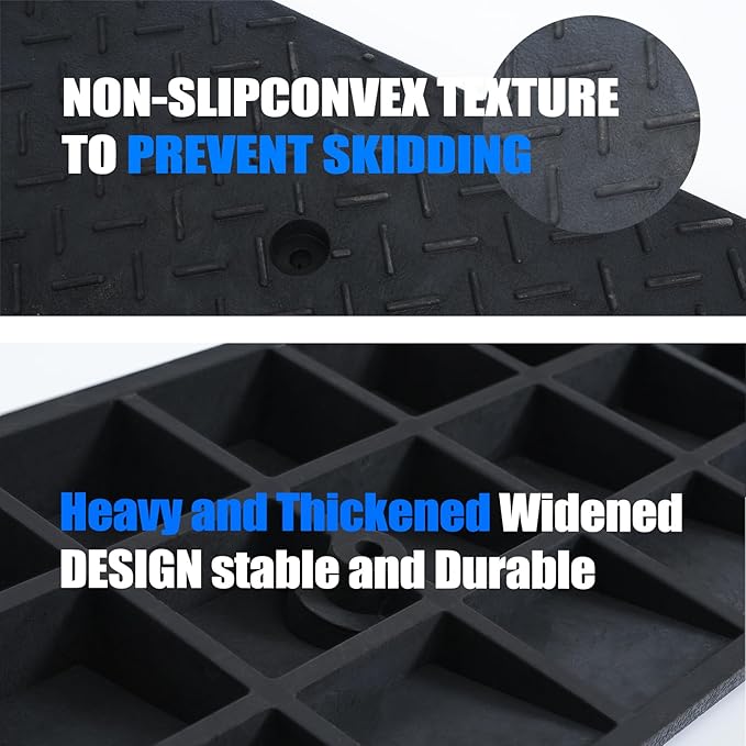 2 Pack 1.2'' Rise Rubber Curb Ramp Heavy Duty Loading Rubber Curb Ramps 3 Tons - Image 4