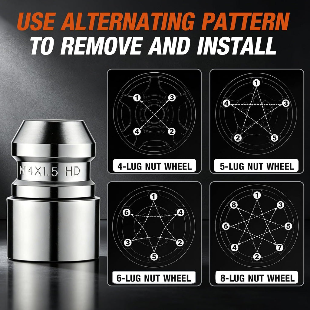 Wheel Lock Lug Nut M14x1.5, Anti Theft Wheel Lock Set fits for Chevy Silverado 1500 Tahoe Suburban Traverse Blazer Express, for GMC Sierra Yukon XL Canyon Acadia, for Cadillac Escalade, Set of 5