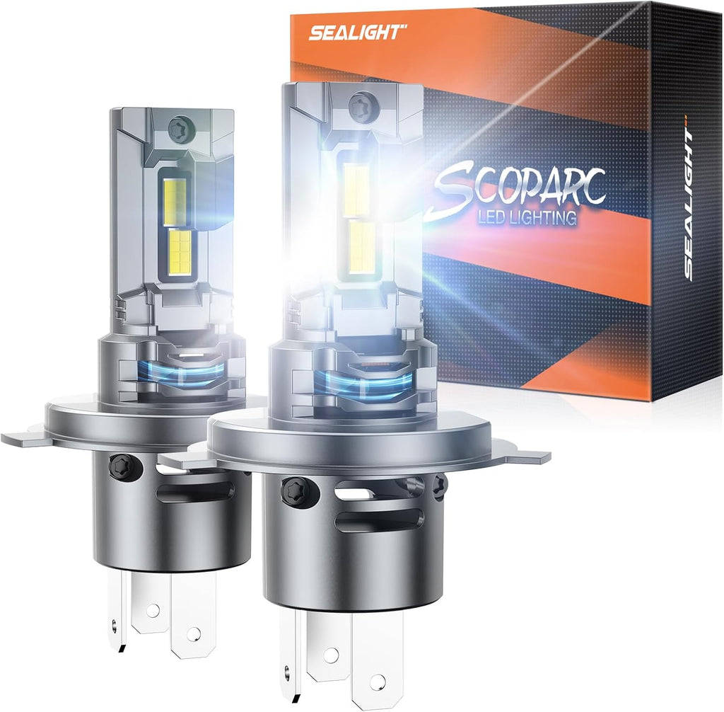 SEALIGHT H4 Fog Bulb 40000LM 6500K Cool White 52W High Power Error-Free