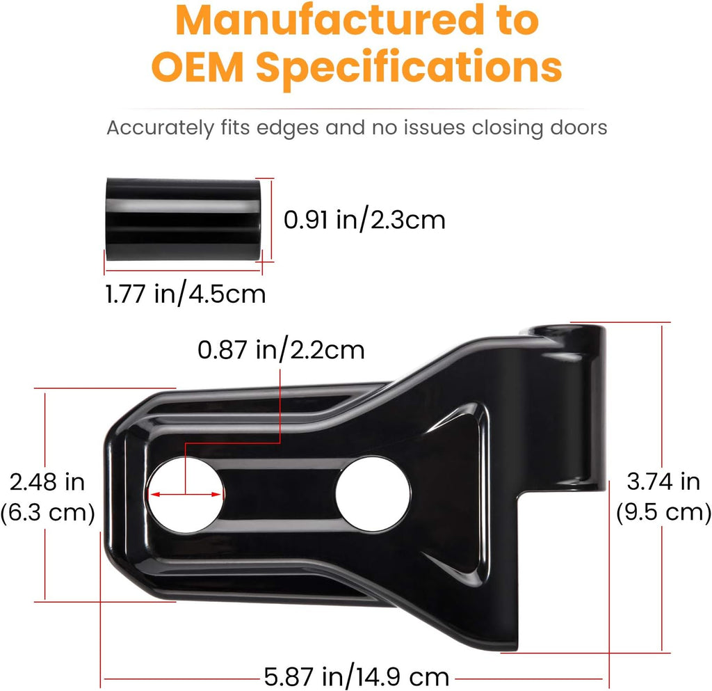 Door Hinge Cover Trim Exterior Accessories Decoration for 2018-2025 Jeep Wrangler JL JLU Sport Sahara Freedom Rubicon Unlimited & Gladiator JT 2-Door and 4-Door (Black 8PCS)