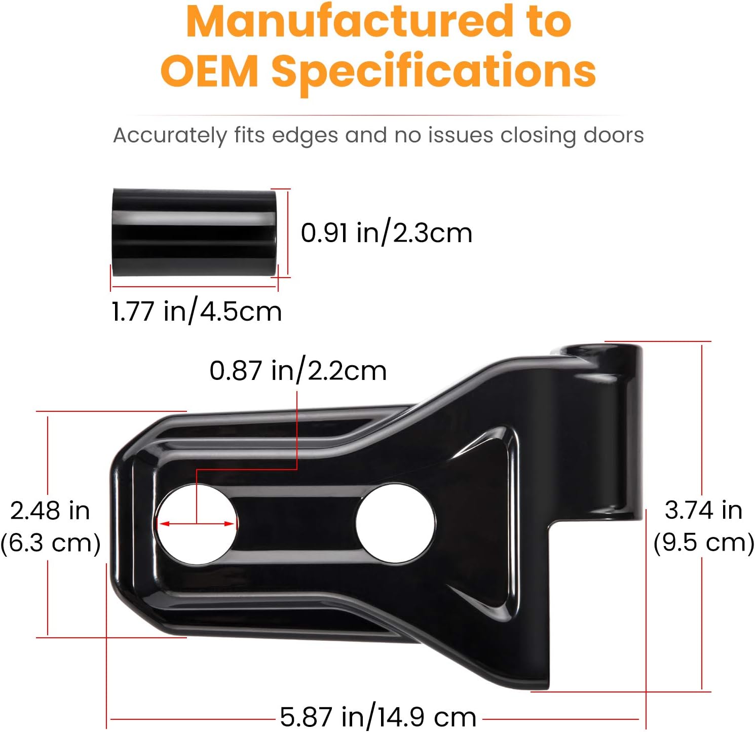 Door Hinge Cover Trim Exterior Accessories Decoration for 2018-2025 Jeep Wrangler JL JLU Sport Sahara Freedom Rubicon Unlimited & Gladiator JT 2-Door and 4-Door (Black 8PCS)