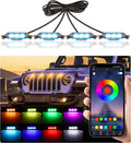 Grill Lights for Jeep Wrangler JL JLU Front Bumper Grille LED Running Marker Lamp Accessories (RGB, 2018-2023)