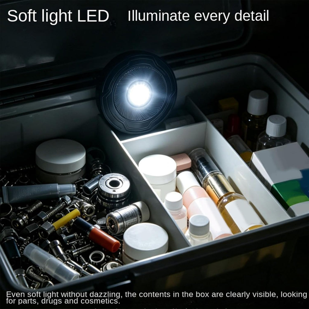 Led Car Lights, Rechargeable Trunk Lamp, Motion Sensor Illumination, Bright Adhesive Design, for Vehicle Truck SUV Scooter Toolbox Storage Night Driving Crisis Interior Use 2.17x2.17x0.71 Inches