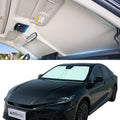 Windshield Sun Shade for Car, Cooling Car Windshield Shade, 99% UV Protection & Heat Insulation, Green & Beige Sunshade with Storage Bag, V-Cut Mirror Opening for Cars SUVs Trucks Vans 64"x 32"