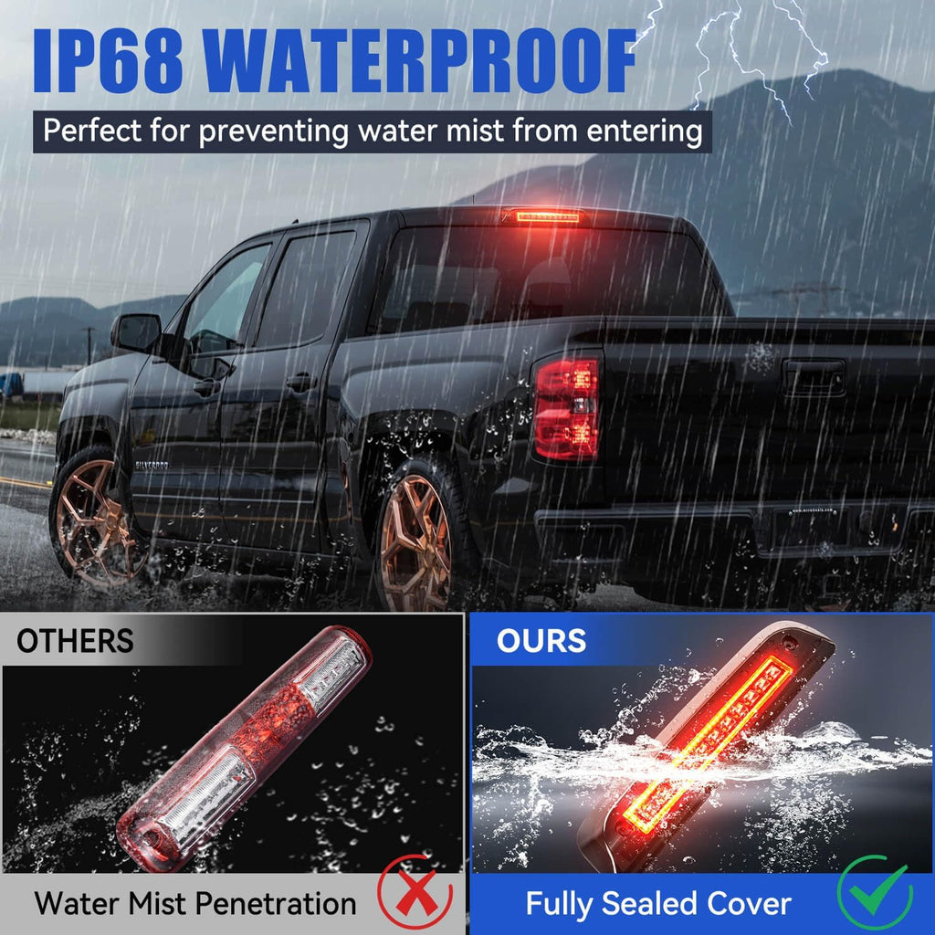 SUPAREE Third Brake Light Fit for 2014-2018 GMC Sierra/C-hevy Silverado 1500 2500HD 3500HD LED 3rd Brake Light Accessories Red LED Strobe Rear 3rd Brake Cargo Lights High Mount Stop Light