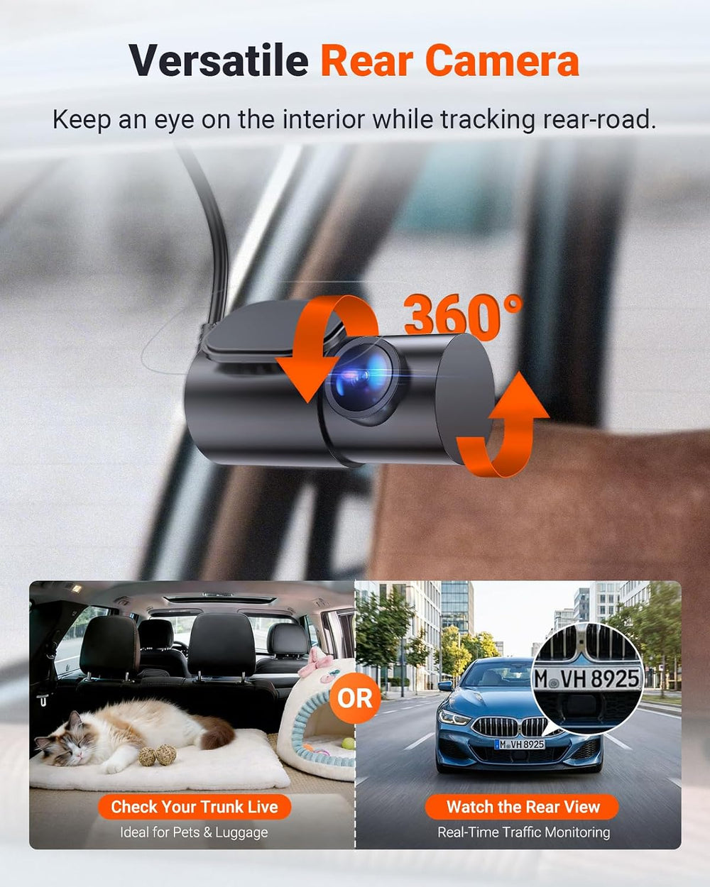 Vantrue N4S 2.7K 3 Channel Dash Cam, Triple STARVIS 2 Night Vision