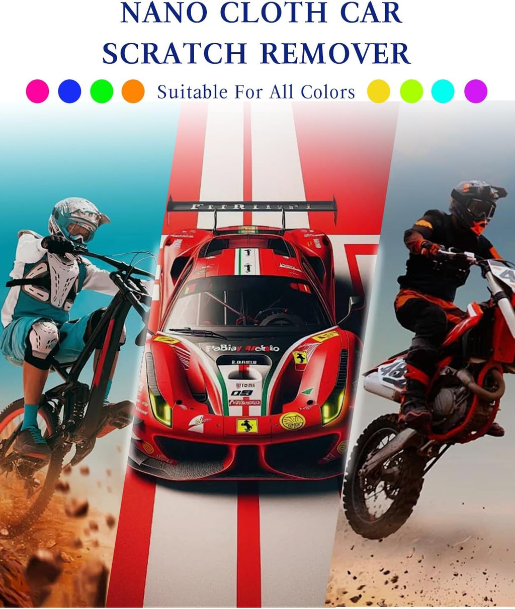 Nano Sparkle Cloth Car Scratch Remover, Nanosparkle Cloth for Car Scratches, Nanowipe Cloth For Car Scratches, Safe on All Vehicle Colors, Removes Water Spots & Swirl Marks & Scratches, 4-Pack (Black)