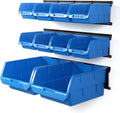 wallmaster 10-bin wall mounted plastic storage bins hanging, main product view