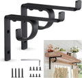 hicarer 2 pcs single shelf brackets with curtain, main product view