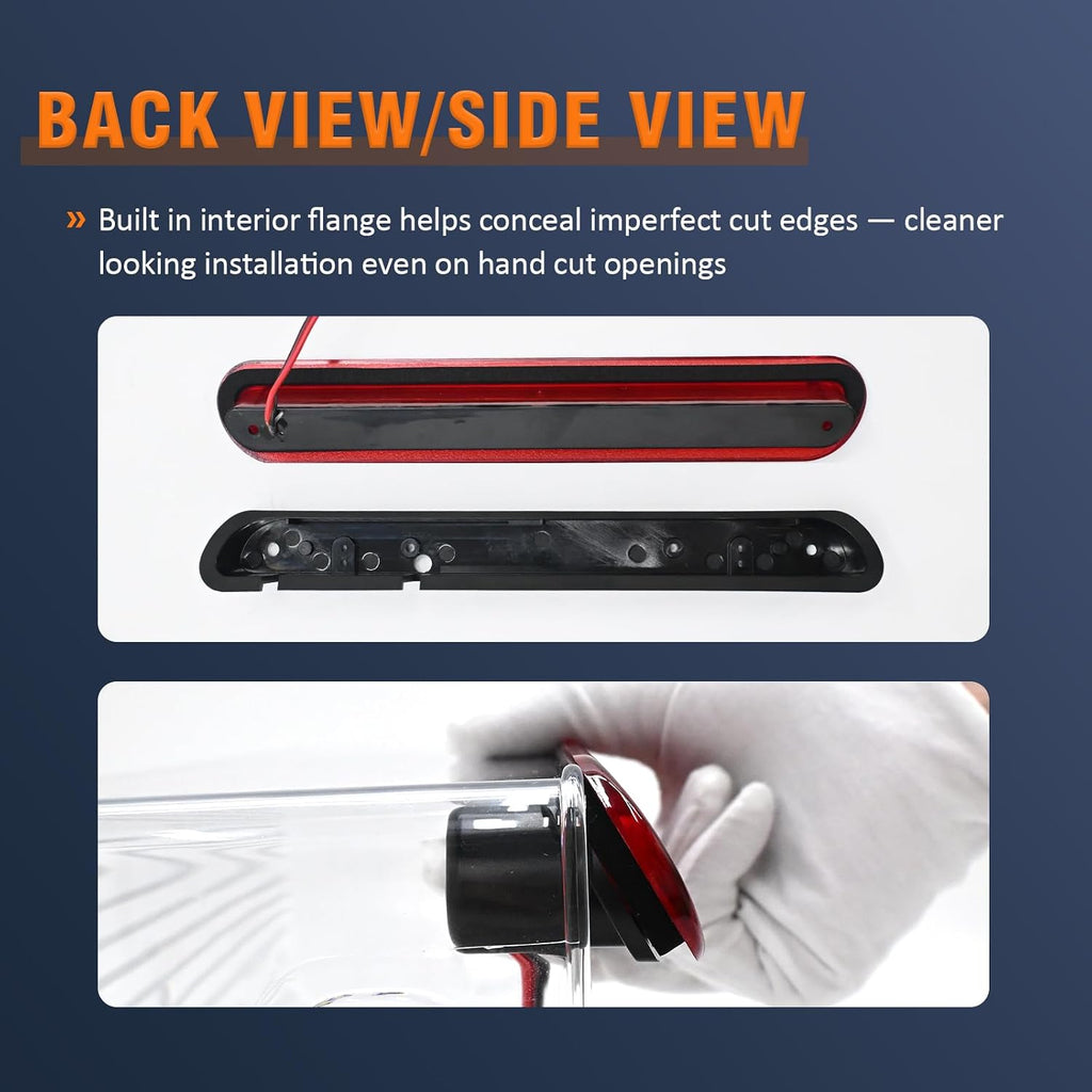 LED 3rd Brake Light Only (No Dome Light) for Truck Cap Topper Camper Shell 10 Inch Flush Mount Design Replace AT-LED-28X30-01 Fits Jason Truck Caps