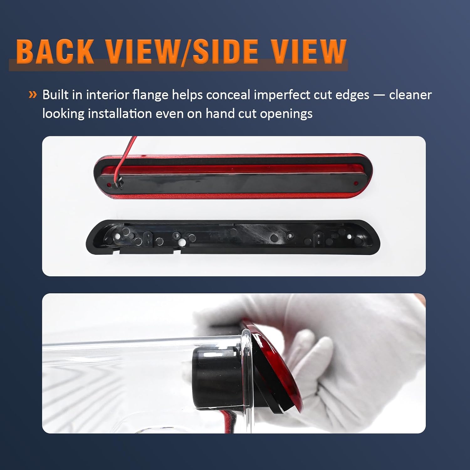 LED 3rd Brake Light Only (No Dome Light) for Truck Cap Topper Camper Shell 10 Inch Flush Mount Design Replace AT-LED-28X30-01 Fits Jason Truck Caps
