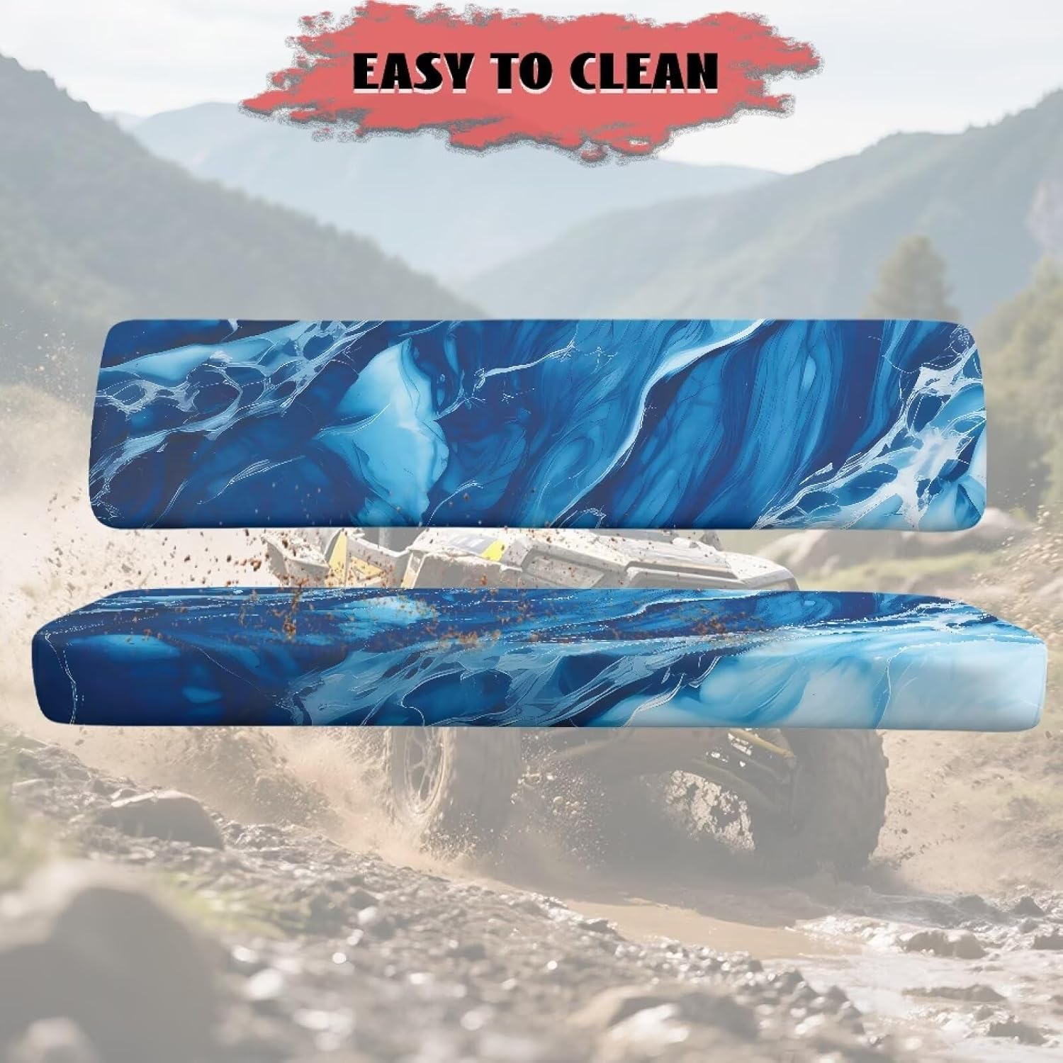 Blue Marble Universal UTV Replacement Seat Covers Soft UTV Bench Seat Cover for Kawasaki Mule 300 3010 3020 4000 4010 2001-2023 2025 Slip Seats Cover for Mule