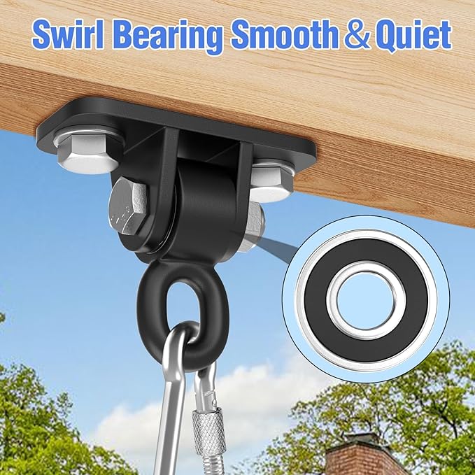 BETOOLL Swing Hangers with Bearing, Heavy Duty Porch Swing Hanging Kit - Image 2