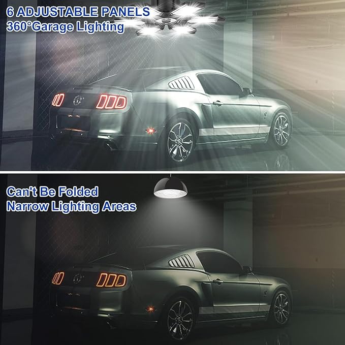6 Pack 220W Garage Light Ceiling Led Deformable LED Shop Lights - Image 2