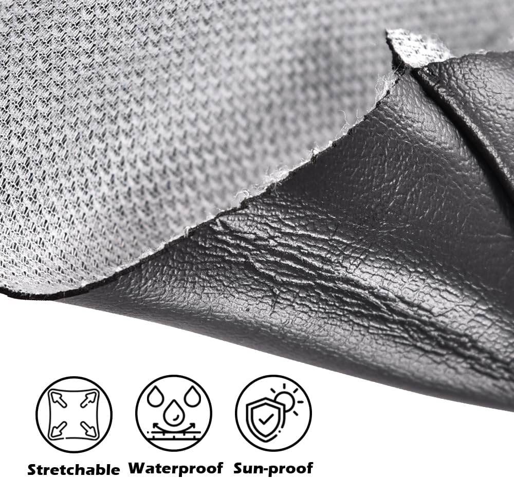 G-PLUS Leather Seat Cover, Motorcycle Seatcover Seat Protector Replacement Fit 1987-2001 Yamaha Big Bear 350 Black