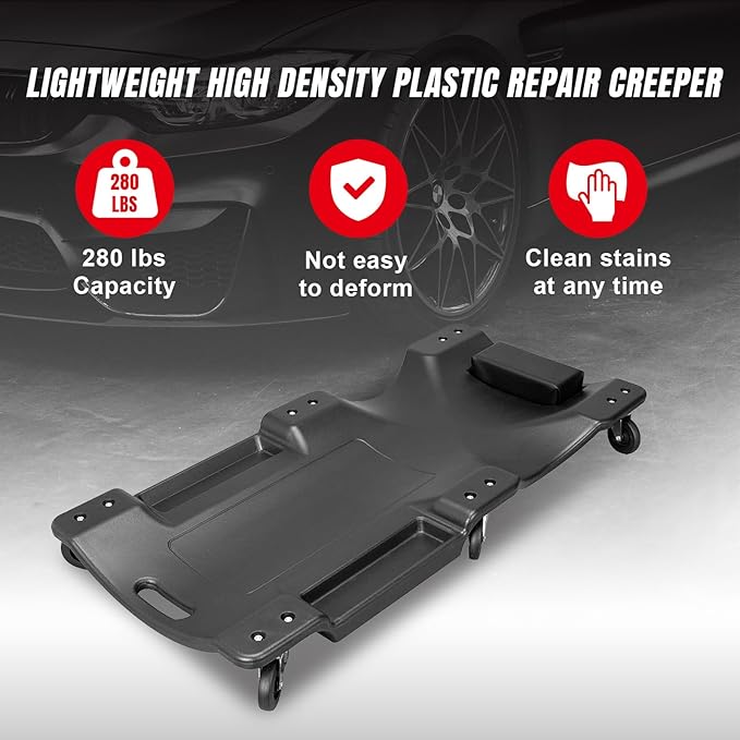 BIG RED ATRP6240BR-1 Blow Molded Plastic Rolling Garage/Shop Creeper: 40" - Image 6