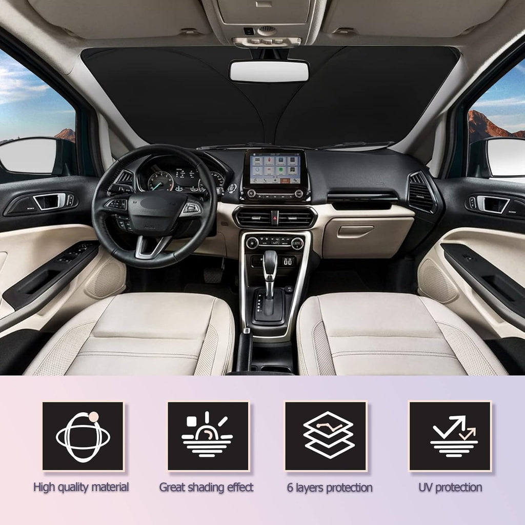 LUWU for 2020-2024 Land Rover Range Rover Evoque Windshield Sun Shade Range Rover Windshield Sunshades 2024 Range Rover Evoque Accessories Sunshade Cover Block UV Ray Front Window Sunshade
