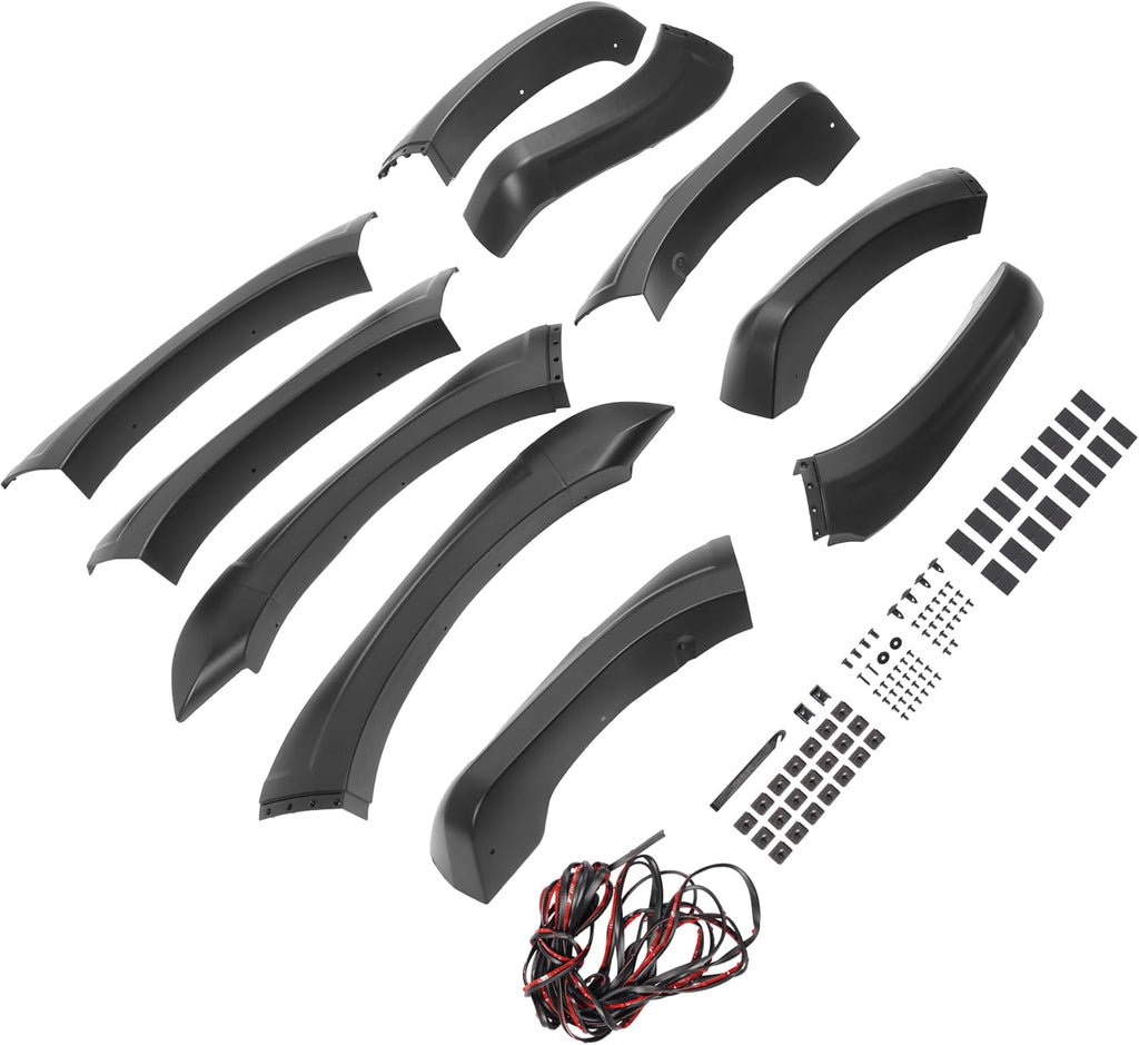 ALMULOO 4Pcs Fender Flares Compatible with 2005-2011 Dodge Ram Dakota Crew Cab Pickup Models Wheel Arch Covers Plastic(PP) Textured Black