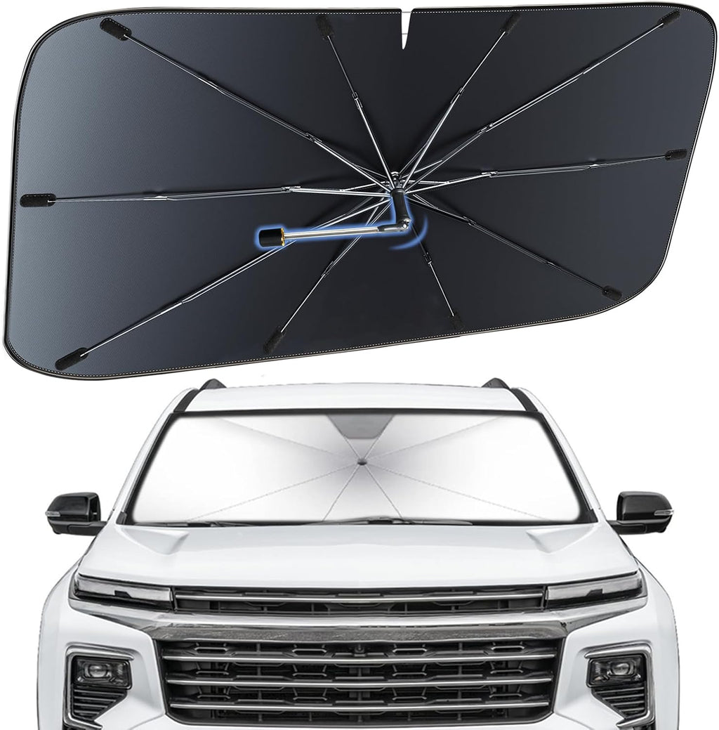 Windshield Sun Shade Umbrella for Chevrolet Traverse 2018-2026 – Nano-Coated Heat-Reflective Front Window Shade, Umbrella Sunshade Cover Blocks Heat, Protects Interior, Vehicle-Specific Precision Fit