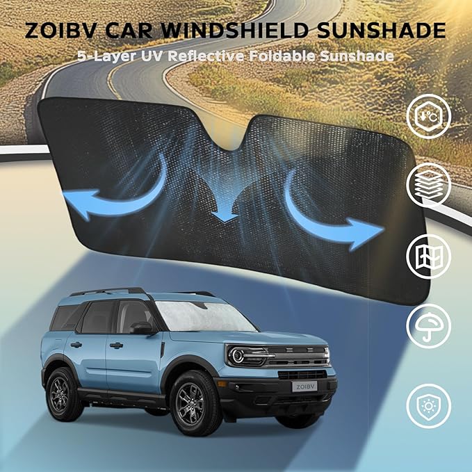 Windshield Sun Shade for Ford Bronco Sport 2021-2025 - Image 3