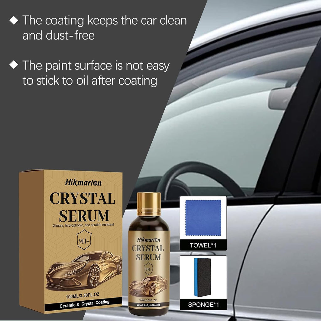 VelnovaFlo® Crystal Serum 9H+ Graphene Ceramic Coating, Advanced Auto Car Detailing Coat Restore for Paint Glass Wheel, Gloss Boost Hydrophobic Scratch Resistant, 100ML with Accessories