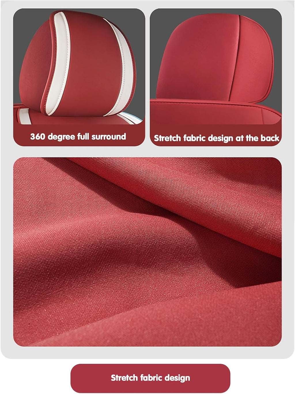 cute bunny seat cover 5 set with waterproof showing dimensions