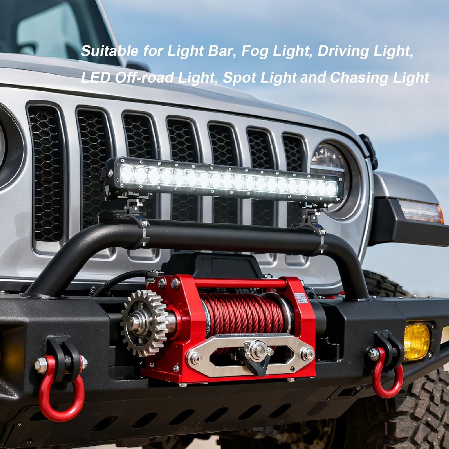 LOKTENWO 2PCS LED Light Bar & Fog Light Mounting Brackets, Aluminum Alloy Off-Road Light Mounts for 1.85"-3" Diameter Bull Bar, Front Bumper Guard and Roll Cage, Fits Jeep, Truck, SUV, UTV