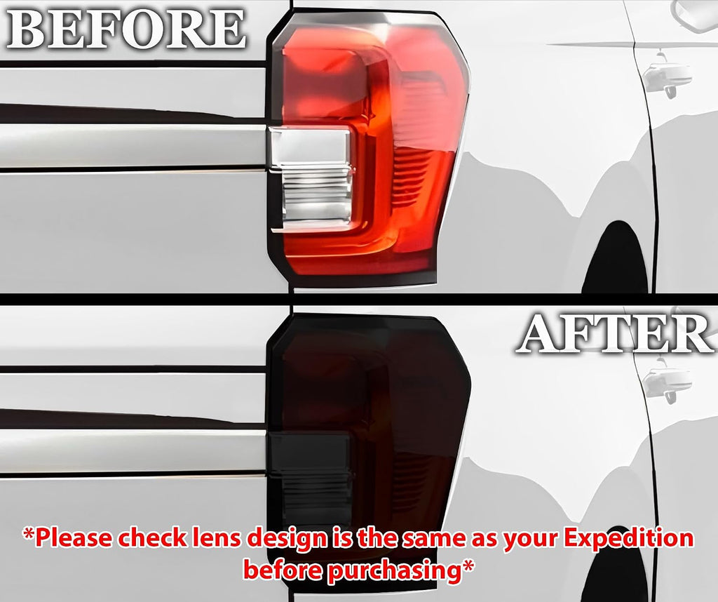 BOGAR TECH DESIGNS Rear Taillight Tint Kit PPF Overlay Compatible with Ford Expedition (Max) XLT/XL 2022-2024, Dark Smoke